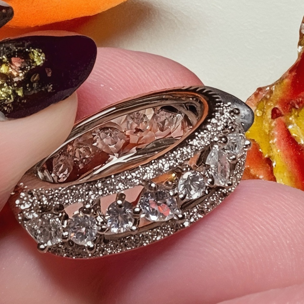 🦋💍wide band ring-band rows/wide shape cubic-stamped